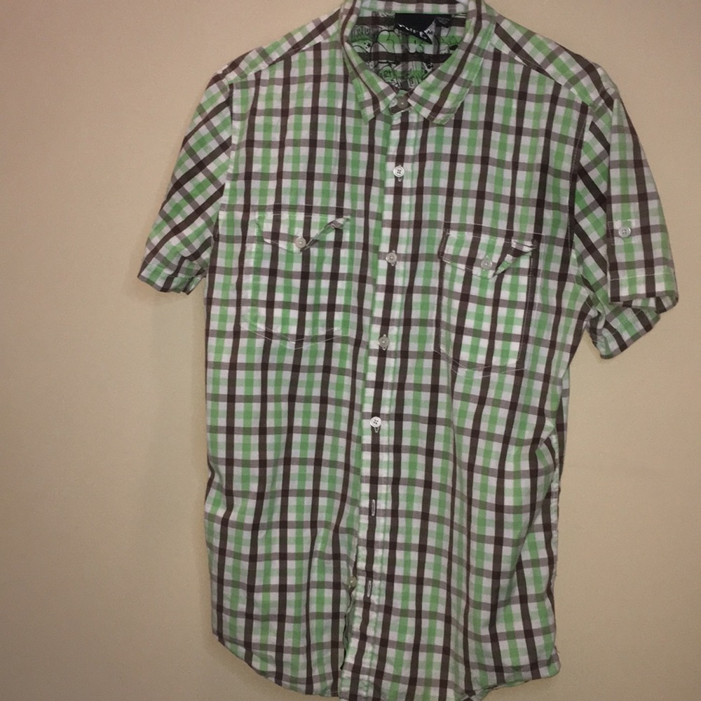 Vurt Men Plaid Button Down Shirt Cotton